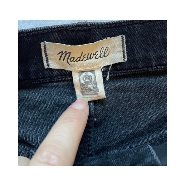 Madewell High Rise Slim Demi-Boot Jeans‎ Lunar Wash Women's Size 27P black - Picture 5 of 9